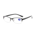 Classic black semi-rimless reading glasses with blue light blocking lenses in +1.00 strength - +350 / Black Frame Black Leg