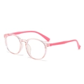 Lunettes anti-lumière bleue rondes pour enfants en dégradé de rose transparent et uni - Monture Rose Branches Roses