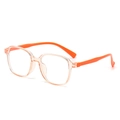 Lunettes anti-lumière bleue enfant avec monture rose transparent et branches orange - Monture Orange Branches Oranges