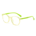 Lunettes anti-lumière bleue pour enfants, monture bicolore vert fluo et jaune clair - Monture Verte Transparente Branche Verte