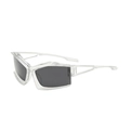 Gafas de sol geométricas futuristas con montura transparente y cristales gris oscuro - Montura Transparente Lente Gris