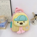 Zainetto bimbi macaron giallo e rosa con design carino di orsetto in 3D - Giallo
