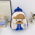 Zaino per bambini beige e blu con animale cartone animato e gambe in peluche 3D - Blu