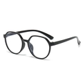 Occhiali anti-luce blu per bambini con montatura rotonda nera in stile retrò minimalista - Montatura Nera Aste Nere (C1)