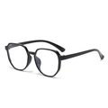 Lunettes noires à monture polygonale pour enfants avec verres anti-lumière bleue mignons - C1 Monture Noire Branches Noires / Anti-lumière bleue