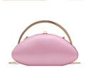 Pochette de soirée rose bonbon avec poignée dorée et bandoulière en chaîne - Rose