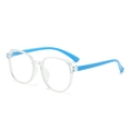 Lunettes anti-lumière bleue pour enfants avec monture ronde et branches bleues - C4 Monture Transparente Branches Bleues / Anti-lumière bleue
