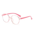 Kids pink round polygon blue light blocking glasses with transparent candy color frame - Pink Frame Pink Legs (C5)