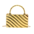 Bolso de noche de acrílico dorado con textura ondulada y asa de cuentas mujer - Estilo 1 Dorado
