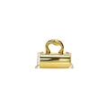 Golden mirror finish mini cylindrical evening bag with unique fluid handle and chain strap - Gold