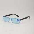 Occhiali da lettura multifocali con filtro luce blu e montatura a semicerchio moderna - Blu