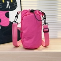 Pink waterproof nylon water bottle bag and small crossbody phone pouch for women - Rose Red