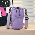 Lavender purple nylon crossbody bag with adjustable strap and front zipper pocket - Purple