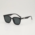 Lunettes de soleil carrées noires surdimensionnées avec branches métalliques pour style et UV - D14 Z-2 / Ornement de Bande Métallique Longue Noir Style Carré