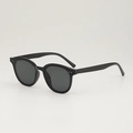 Classic black oversized sunglasses with Boston frame and UV protection lenses - D14 Z-2 / Black Style with Double Round Rivets (LAN黑色2005)