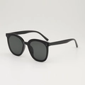 Lunettes de soleil noires classiques à large monture avec verres foncés et doubles rivets - D14 Z-2 / Style Clouté à Double Point Noir Brillant (MYM Noir 2003)