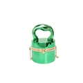 Sac pochette cylindrique en acrylique vert menthe métallisé avec poignée et chaîne dorée - Vert Galvanisé