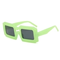 Occhiali da sole squadrati a doppio ponte con montatura verde neon e lenti grigie - Montatura Verde Lenti Grigie