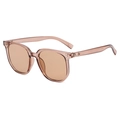 Retro irregular oversized tea-colored sunglasses with transparent frame model 80228 - D12 Y-2 / Champagne Tea