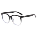Montatura occhiali oversize sfumata con rivetti in argento per un look retrò unico - Gradiente Bianco e Nero