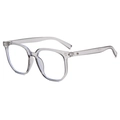 Classic oversized square frame blue light blocking glasses in transparent grey finish - Transparent Gray