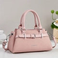 Borsa tote rosa in pelle PU ad alta capacità con manici superiori e tracolla regolabile - Rosa
