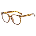 Retro tortoise shell square frame glasses with rivet detail and blue light blocking lenses - Tortoise Shell