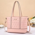 Roze gewatteerde shopper met geometrische stiksels en verstelbare schouderriem - Roze