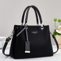 Sac fourre-tout noir en tricot avec texte Fashion Queen et poignées métalliques - Noir