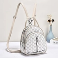 Mini sac à dos blanc avec imprimé lettres M et bretelles réglables pour femme - Blanc