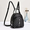Mini sac à dos noir avec détails argentés et imprimé lettres M au style décontracté - Noir