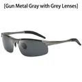 Occhiali da sole sportivi polarizzati con montura color canna di fucile e lenti grigie - Gunmetal Lenti Grigie