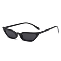 Gafas de sol retro de ojo de gato en plástico negro brillante con diseño minimalista - Negro Brillante
