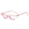 Retro cat-eye sunglasses with transparent pink frame and tinted lenses for women - Light Pink
