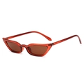 Gafas de sol retro de ojo de gato con montura roja translúcida y cristales marrones - Té Transparente