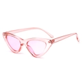 Occhiali da sole cat eye rosa traslucido con cerniere in metallo e montatura resina - Rosa Chiaro