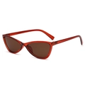 Gafas de sol retro cat-eye con montura roja transparente y cristales marrones - Té Transparente