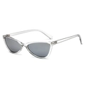 Cat eye sunglasses with transparent frame and dark grey lenses for fashion-forward look - Light Gray