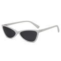 Chic cat eye sunglasses with white frames and black lenses in a modern retro style - Porcelain White