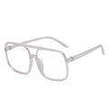 Retro transparent aviator sunglasses with double bridge frame for men and women - Clear White