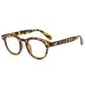 Classic round retro glasses in tortoise shell finish with arrow metal accents - Tortoise Frame