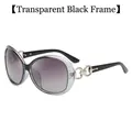 Gafas de sol polarizadas elegantes para mujer con montura negra transparente y lentes degradadas - Negro Transparente