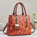 Borsa arancione con stampa ciliegie, tracolla rimovibile e ciondolo mini bag - Giallo Terra