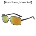 Gafas de sol polarizadas con montura negra y lentes degradadas de color rojo-naranja - Talla Única (D07 Z-4) / Montura Negra Lentes Degradadas Rojas