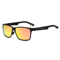 Polarized aluminum magnesium men's sunglasses with matte black frame and orange lenses - Black Frame Red Mirror