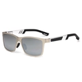 Polarized aluminum magnesium sunglasses for men with gold frames and silver mirrored lenses - Silver Frame Silver Mirror