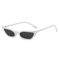 Gafas de sol retro de ojo de gato con montura blanca brillante y lentes oscuras - Blanco Porcelana