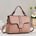 Chic dusty pink tote bag with gold hardware and top handle for women's casual wear - Pink
