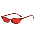 Retro translucent bright red cat eye sunglasses with a stylish narrow frame design - Translucent Red