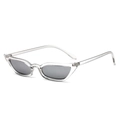 Retro cat-eye sunglasses with transparent frame and dark grey lenses, 2025 vintage style - Light Gray